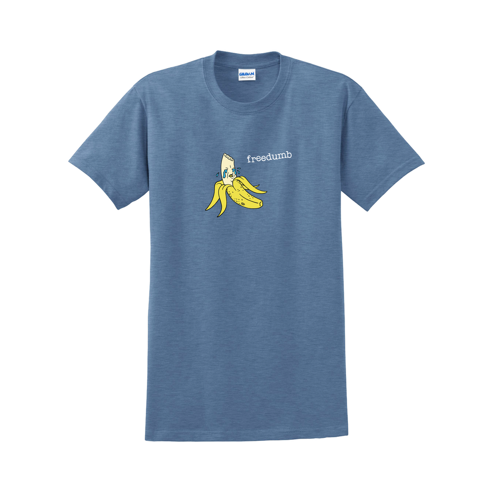 Freedumb Tee (M) Crying Banana Heather Indigo