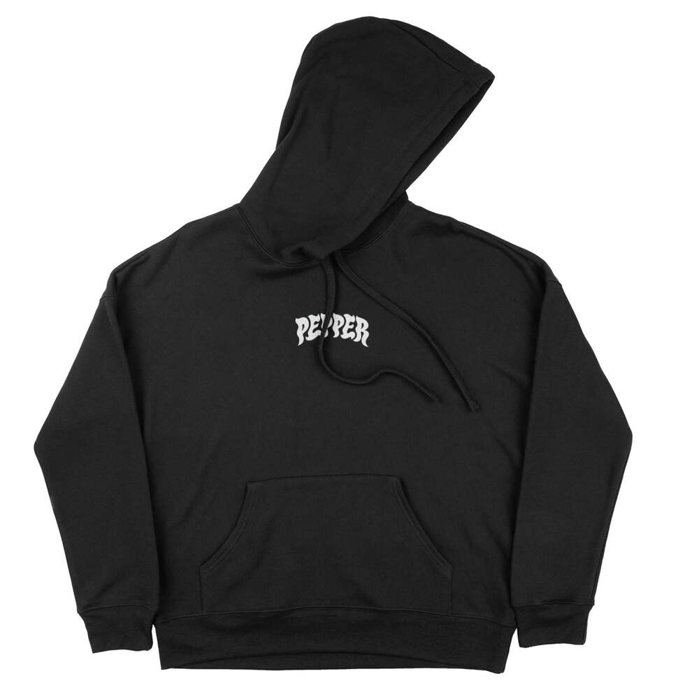 Pepper Hoodie (S) Embroidered Logo Black