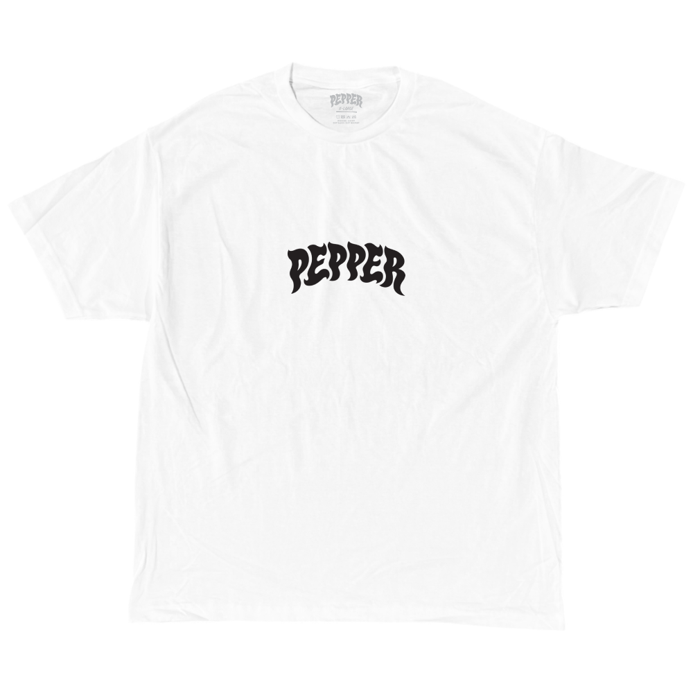 Pepper Tee (S) Logo White