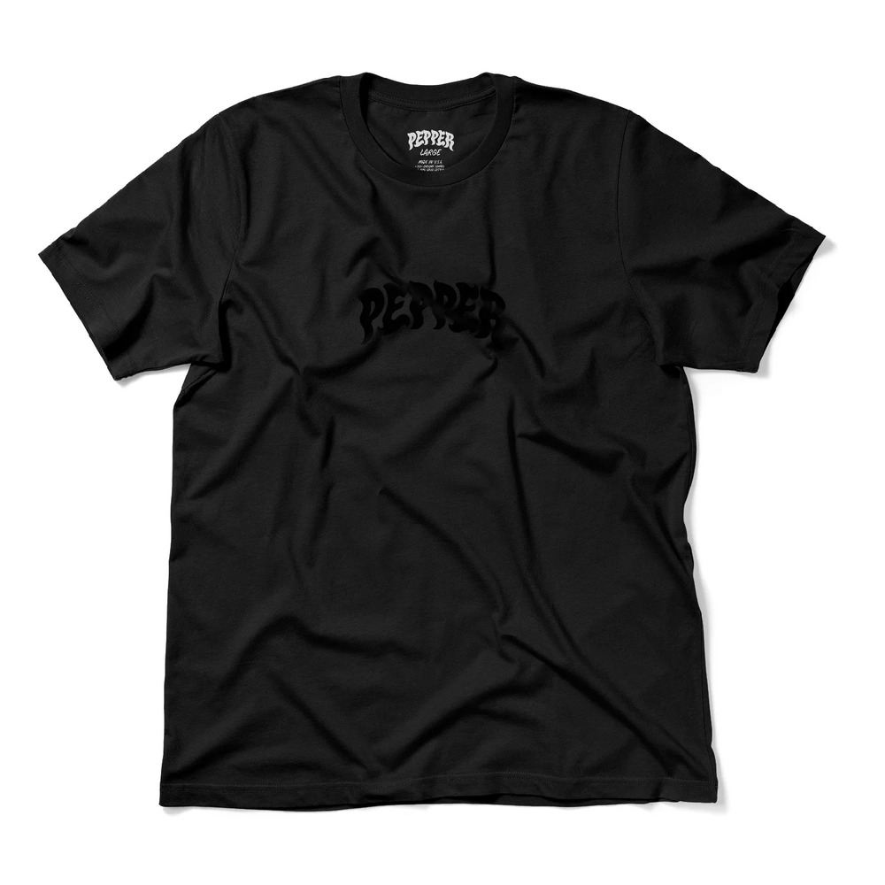 Pepper Tee Logo Black/Black Print [Mens Tee Size: S]