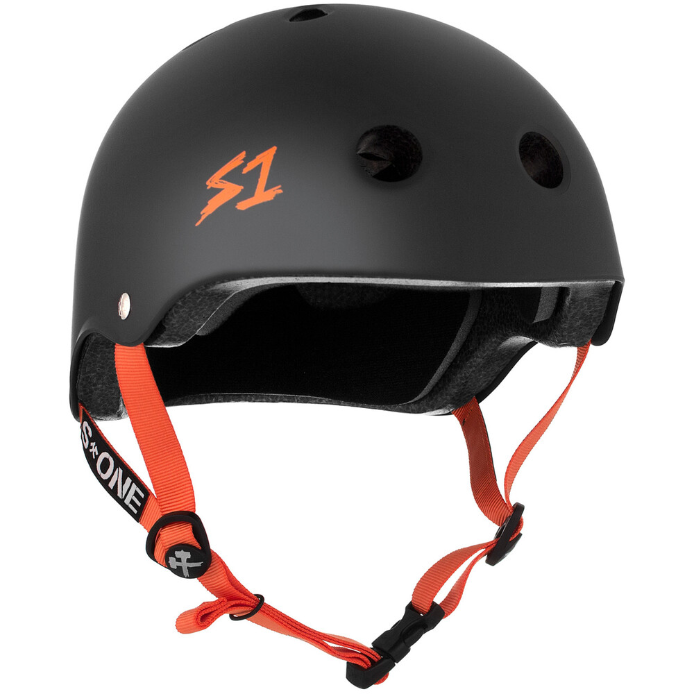 S-One Helmet Lifer (XS) Black Matte/Orange Straps